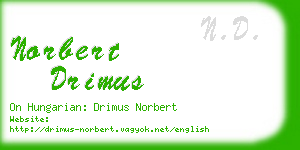 norbert drimus business card